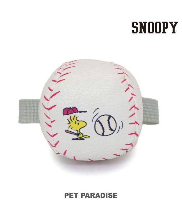 PET PARADISE スヌーピー タブ付 野球ボール  トイ ホワイト