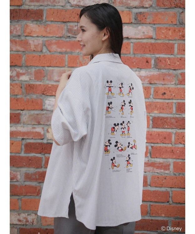 Green Parks ミッキーフレンド／体操プリント半袖シャツ Stripe