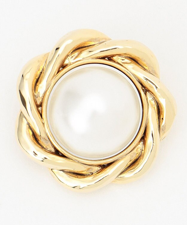 自由区 ワンパールブローチ ゴールド系