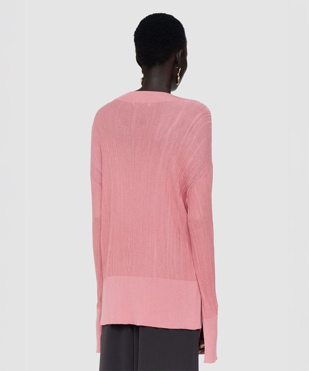 JOSEPH クリンクルリブ　Vネックニット Blush