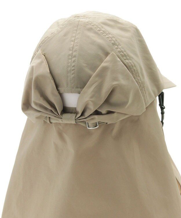 MOONBAT 【遮光100％/UVカット100％】フワクール (Fuwacool)  日差しを完全遮断バッククリボンワイドキャップ　遮光100　UV100 ベージュ