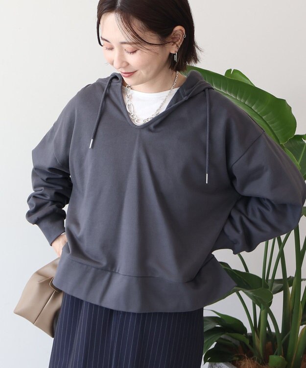 AMERICAN HOLIC スキッパー裏毛パーカー Charcoal Gray