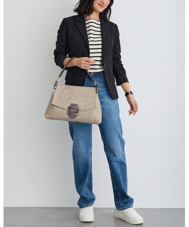 MioFIRANO バックル付きフラップトートバッグ 2WAY　FIRANO フィラノ GRAY