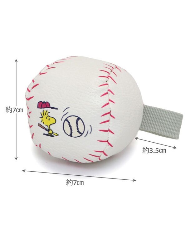 PET PARADISE スヌーピー タブ付 野球ボール  トイ ホワイト