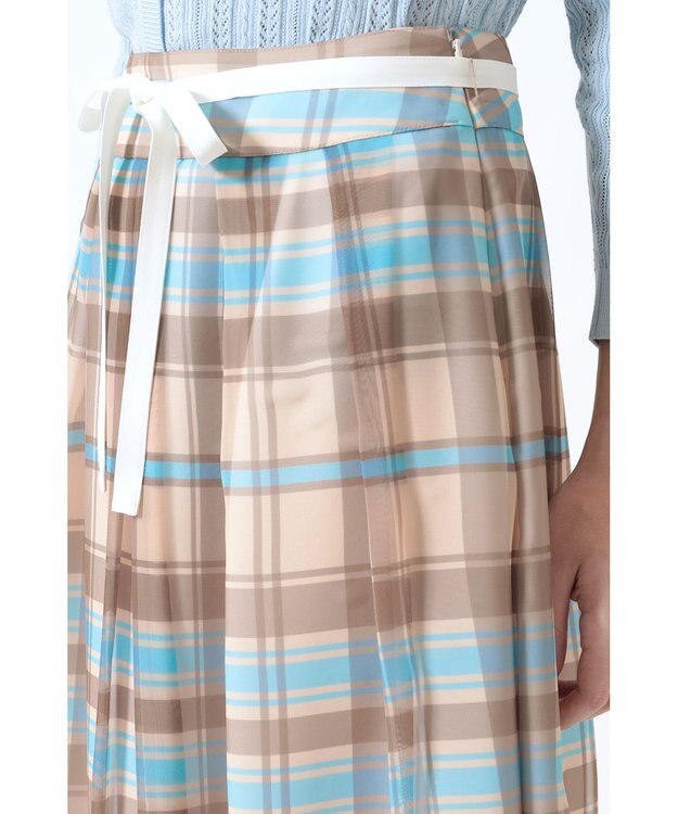 DAKS 50th アニバーサリーチェック シフォン レイヤードスカート 50thSチェック