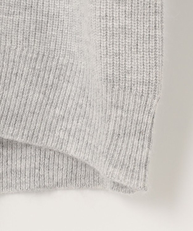 自由区 L 【洗える】シャイニールレックス Vネックニット ライトグレー系