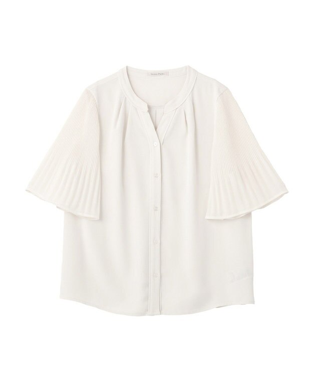 Green Parks 袖プリーツブラウス White