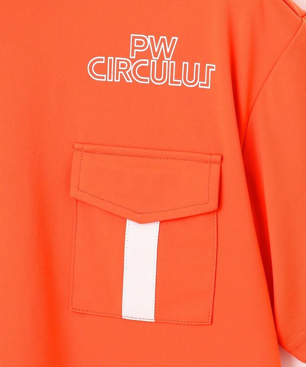 PW CIRCULUS 【吸水速乾 / UV遮蔽率96.3% UVカット / ストレッチ】【WOMEN】ポケットモックT ゴルフウェア レディース オレンジ系