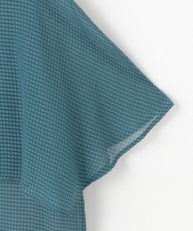 J.PRESS LADIES 【洗える】シアーサッカーチェック カットソー ダルグリーン系