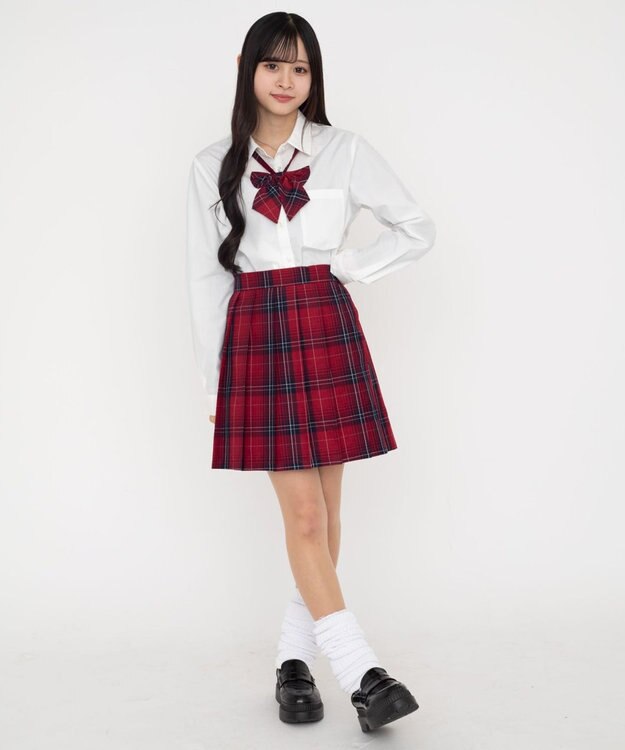 WEGO 【SCHOOLITEM/SMLサイズ展開】スクールプリーツスカート レッドチェック1