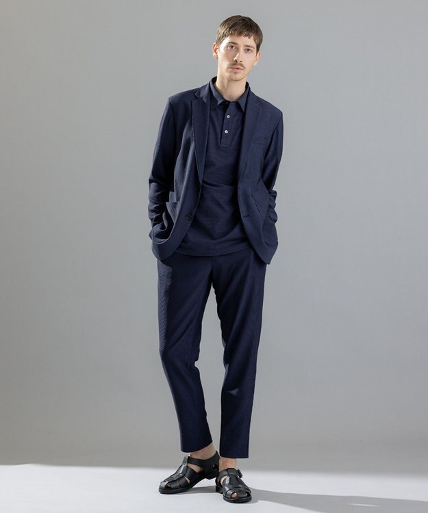 JOSEPH HOMME コンパクトサッカージャージー　ポロシャツ ネイビー系