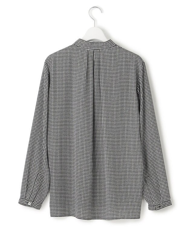 23区 【洗える】バックサテンアムンゼン千鳥プリント ブラウス モノトーン系