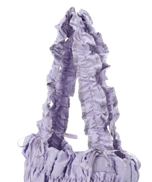 Green Parks ・ＱＵＯＮギャザーキルティングリボントートバッグ Lavender