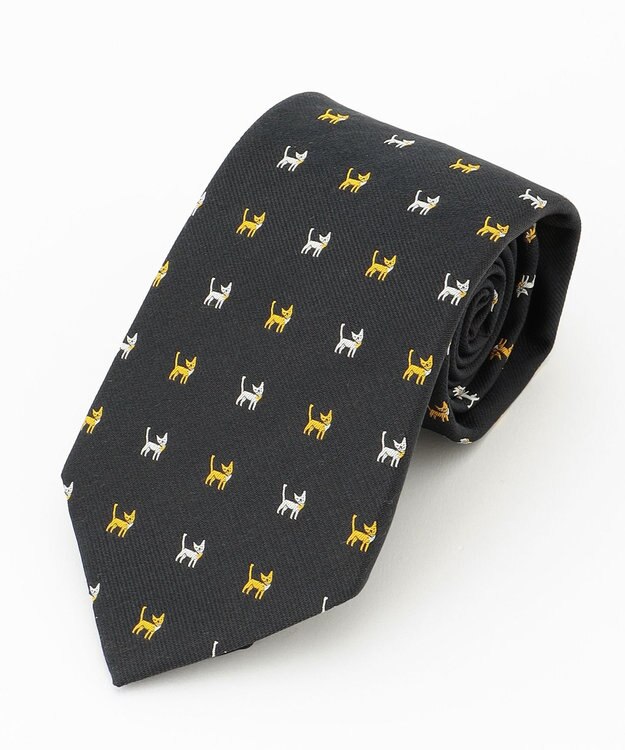 J.PRESS MEN 【STEPHEN WALTERS】キャットモチーフ ネクタイ ネイビー系8