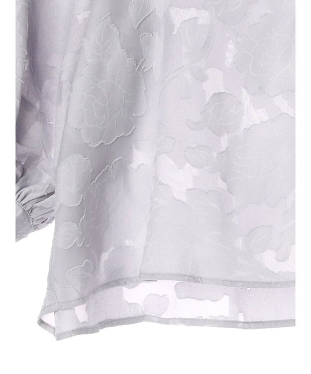 earth music&ecology ジャガードフリルブラウス Light Gray