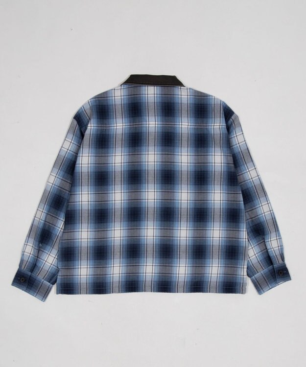 WEGO 【ユニセックス着用ITEM】オンブレチェックシャツジャケット ブルーチェック1