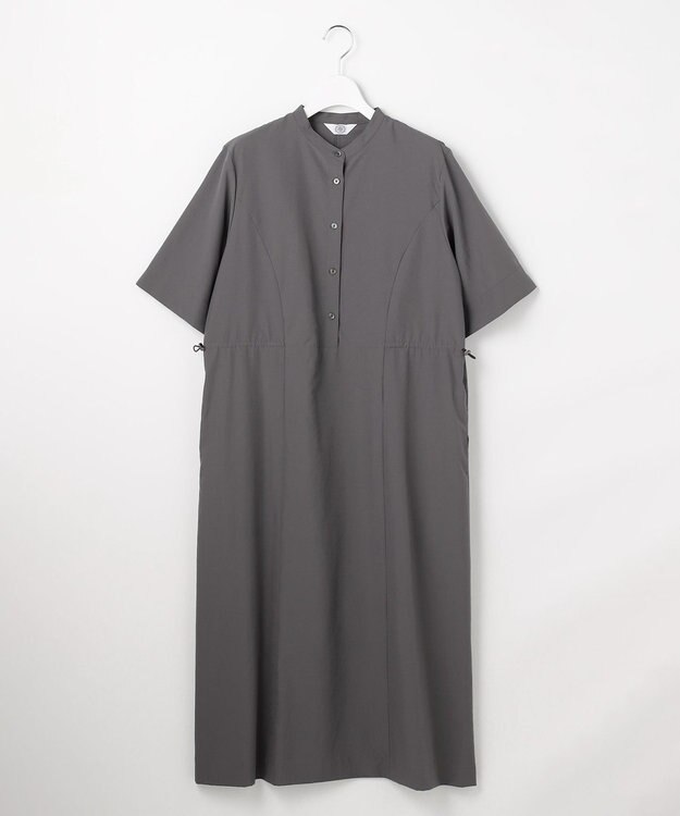 J.PRESS LADIES ソフトタフタクロス シャツ ワンピース グレー系