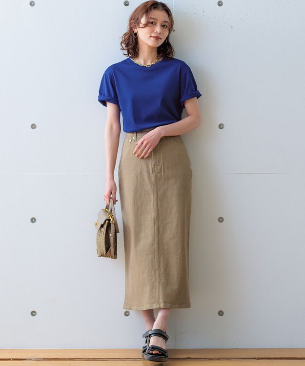 23区 L 【Oggi4月号掲載/洗える】23区DENIM ストレッチ デニムスカート [WEB限定]カーキ系