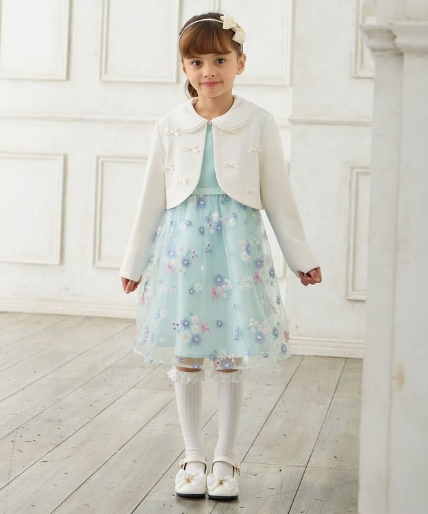 ANY KIDS グログランリボンジャケット ホワイト