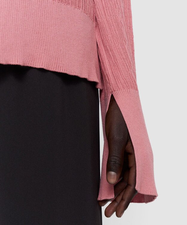 JOSEPH クリンクルリブ　Vネックニット Blush