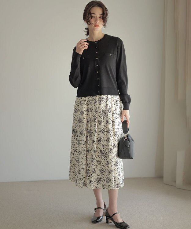 組曲 モザイクフラワープリント スカート アイボリー系5