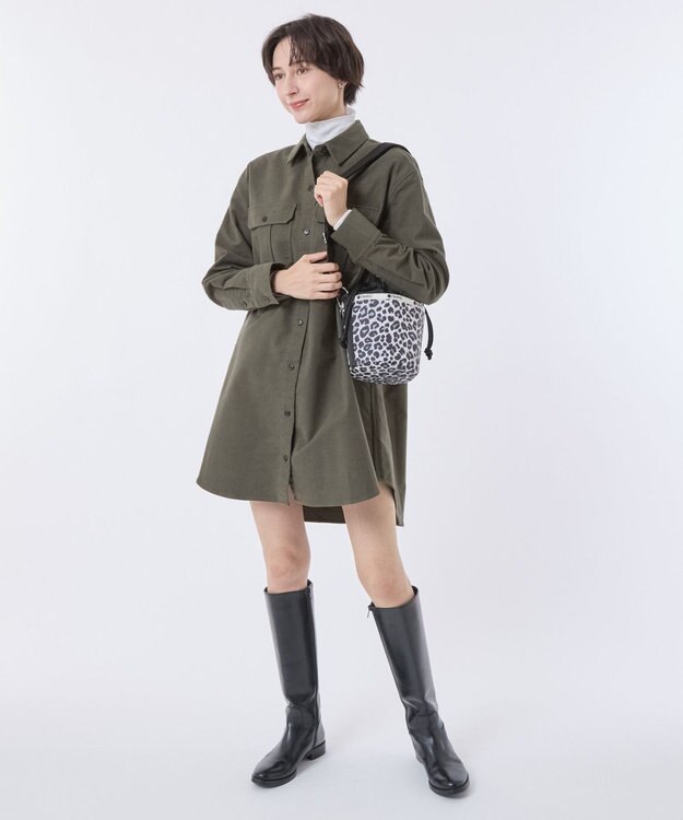 LeSportsac SM DRAWSTRING BUCKET/ニュートラルレオパード/ブラック ニュートラルレオパード/ブラック