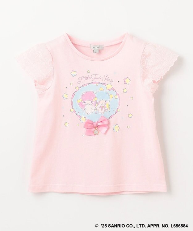 ANY KIDS 【any FAM× リトルツインスターズ 】キキ＆ララ 袖レースTシャツ ピンク