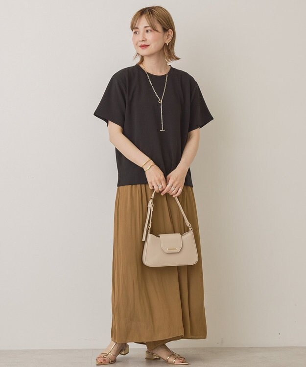 AMERICAN HOLIC ジョーゼット半袖プルオーバー Black