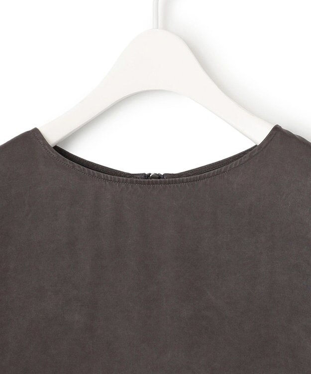 ICB 【洗える】 キュプラピグメントクロス ブラウス チャコール系