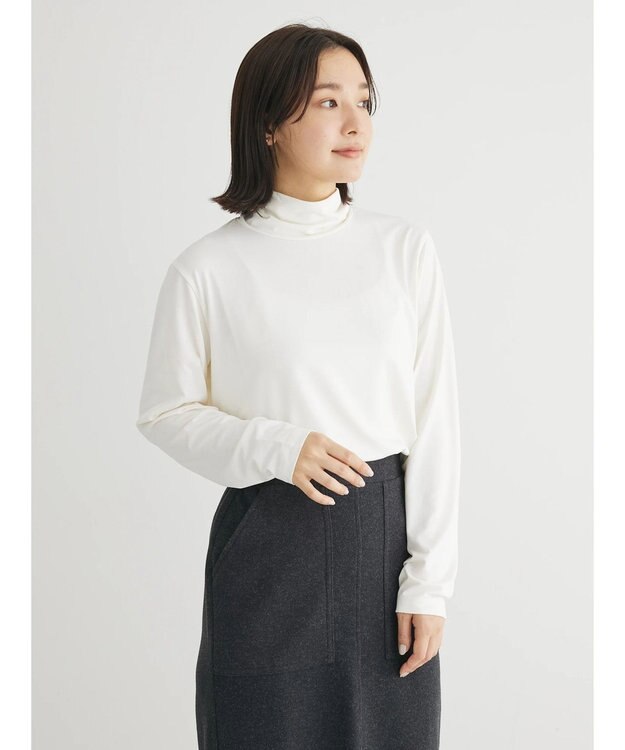 Green Parks 吸湿発熱タートルカットソー Off White