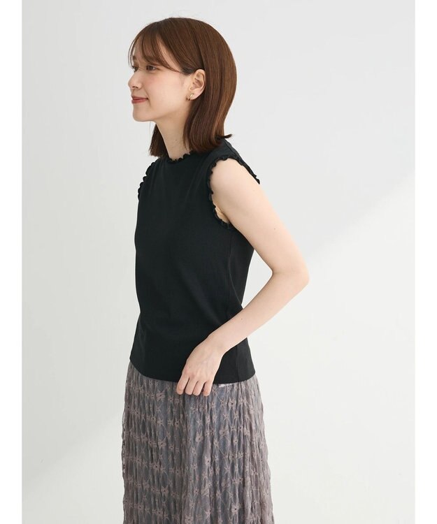 Green Parks ・Ｐｅｔｉｔ　Ｆｌｅｕｒ　メローｓｔリブタンクトップ Black