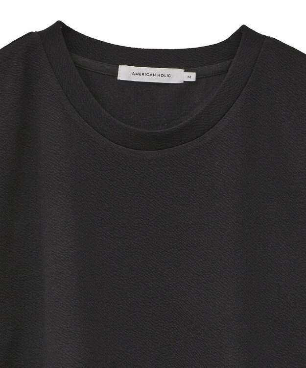 AMERICAN HOLIC ジョーゼット半袖プルオーバー Black