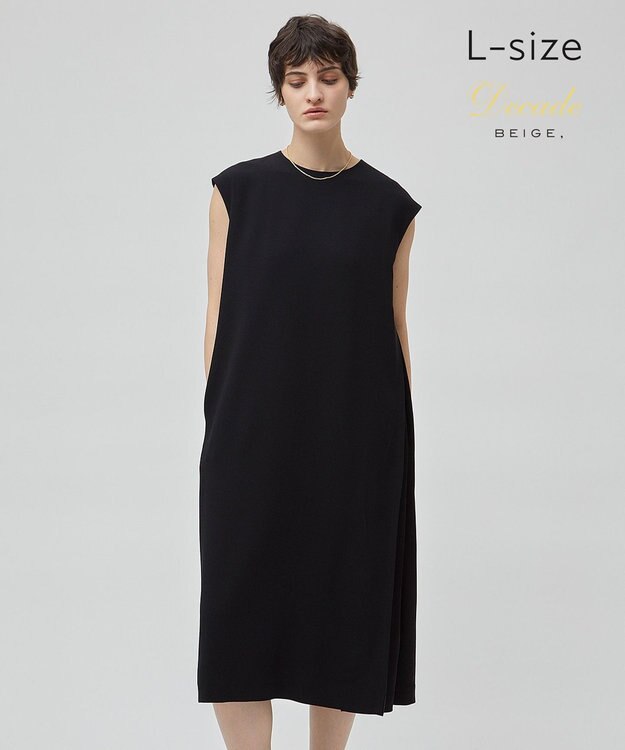 BEIGE， 【L-size】CINDY / サイドタックドレス Black×Black