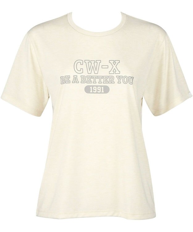 CW-X 【UNISEX】 CW-X トップス 3分袖 カジュアルＴシャツ 少しゆったりとした着用感 吸汗速乾 半袖 ユニセックス DLR105 /ワコール アイボリー