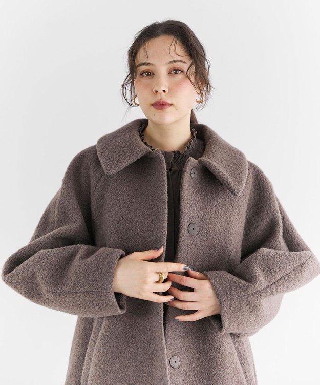 #Newans 【昨年即完売コート新色追加！】プードルコクーンコート モカブラウン