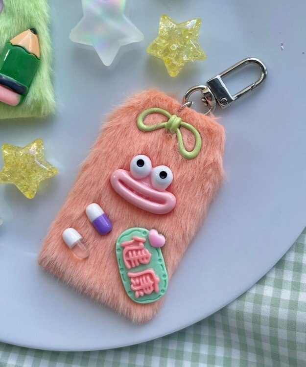 WEGO ミニラッキーチャームモンスターぬいぐるみキーホルダー オレンジ