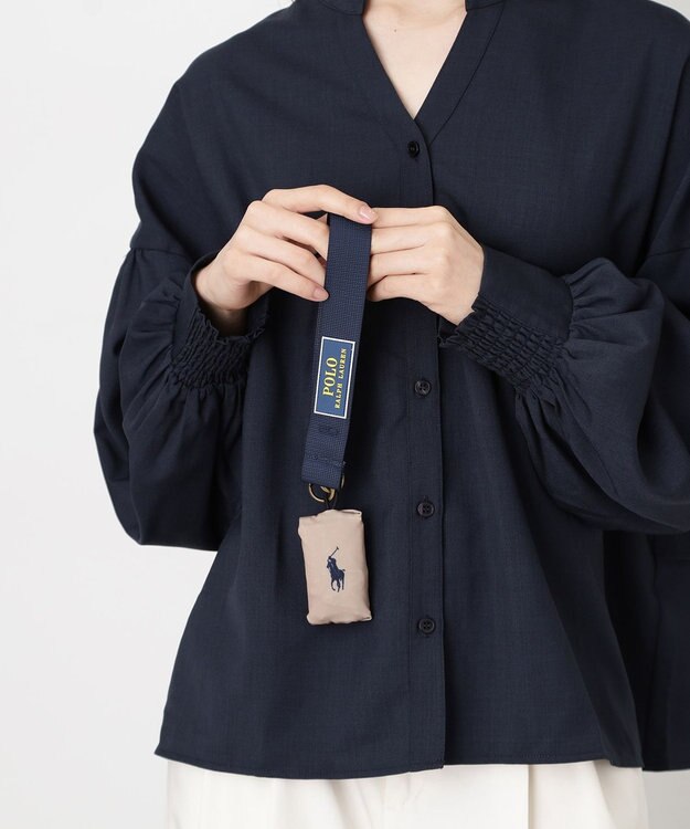 MOONBAT POLO RALPH LAUREN(ポロ ラルフローレン)ポロポニー ポケッタブル レインバッグ Sサイズ 無地 ストラップベルト付き ベージュ