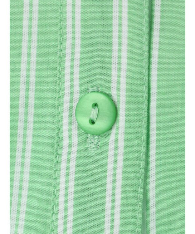 earth music&ecology ポプリンフレアワンピース Stripe Green