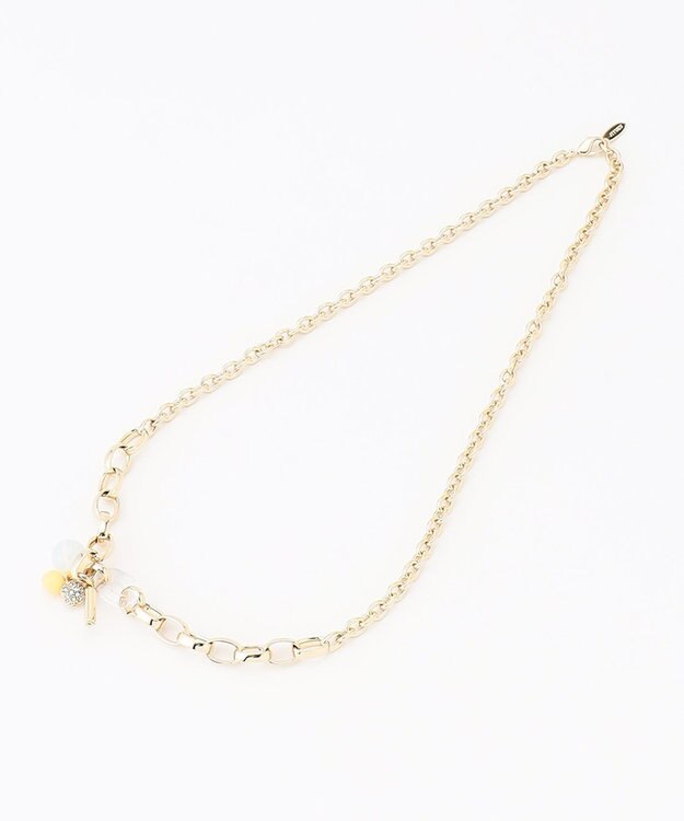 自由区 カラーパーツ×チェーンネックレス ゴールド系