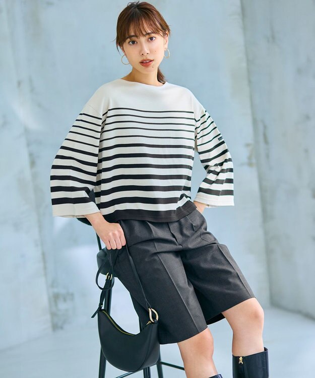 23区 L 【CLASSY.10月号掲載/洗える】TWマットクロス ハーフパンツ グレー系