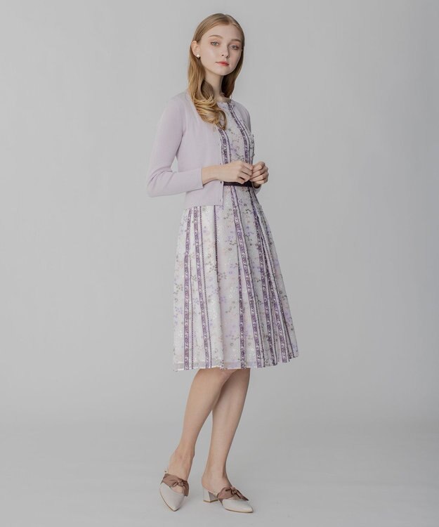 TOCCA 【洗える】SILK RIB CARDIGAN カーディガン ラベンダー系