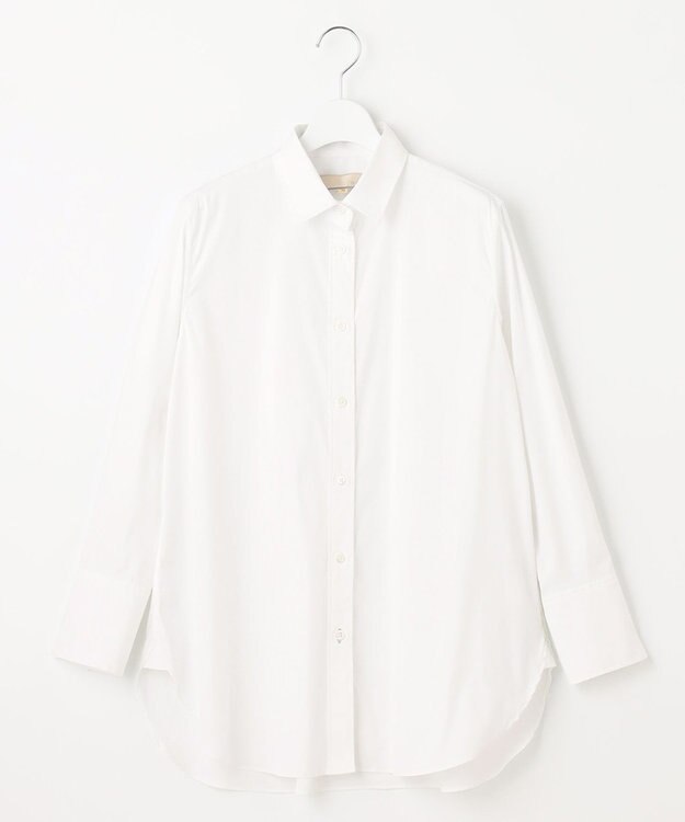 自由区 L 【洗える】C/Nyシャーティング シャツ ホワイト系