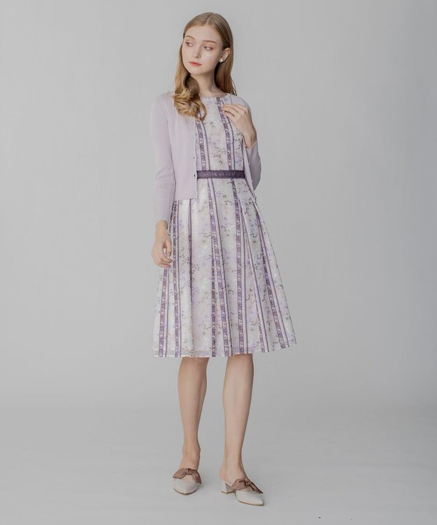 TOCCA 【洗える】SILK RIB CARDIGAN カーディガン ラベンダー系