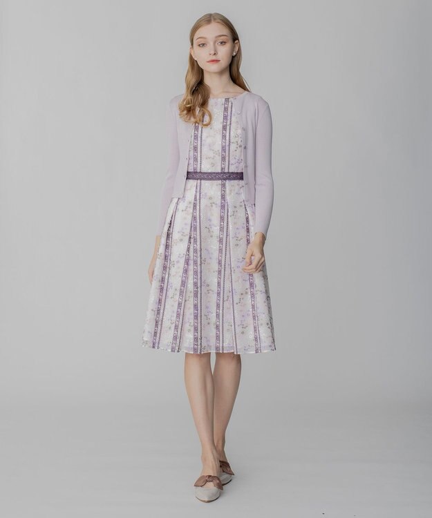 TOCCA 【洗える】SILK RIB CARDIGAN カーディガン ラベンダー系