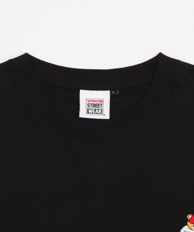 WEGO 【ユニセックス着用ITEM/MLサイズ展開】別注VISIONベアワンポイントT（LS） ブラック