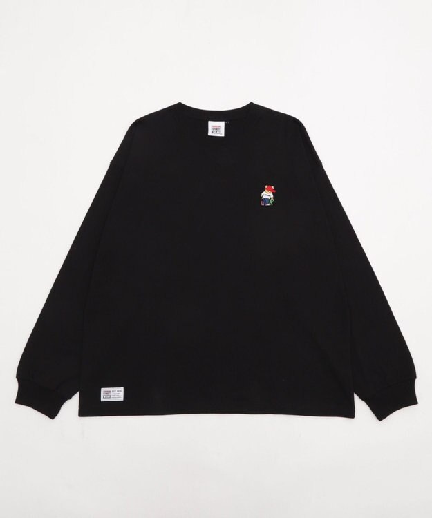 WEGO 【ユニセックス着用ITEM/MLサイズ展開】別注VISIONベアワンポイントT（LS） ブラック