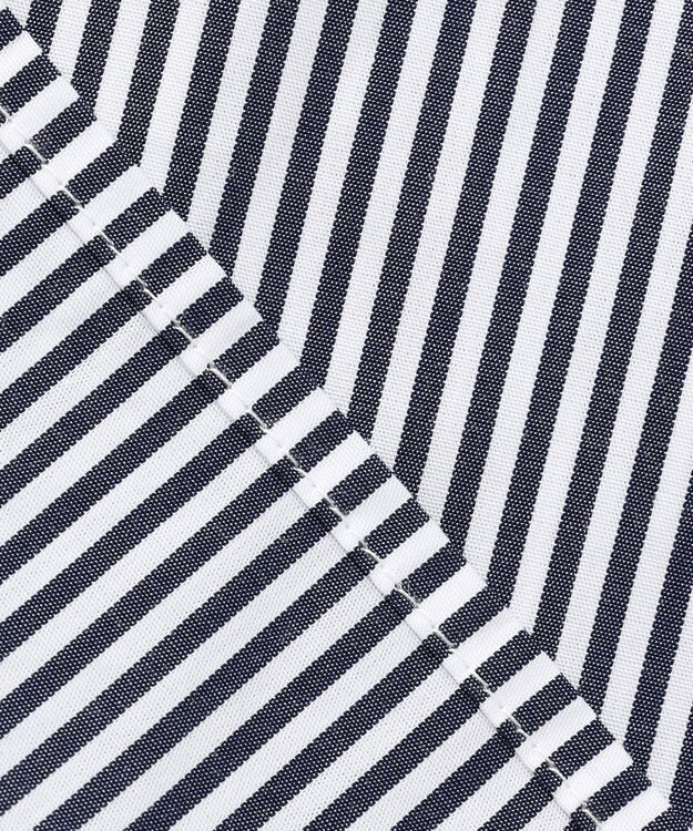 J.PRESS YORK STREET 【WOMEN】キャップスリーブ ストライプブラウス ブラック系1