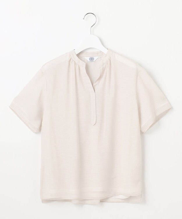 J.PRESS LADIES L 【速乾】サッカーチェック カットソー グレージュ系3