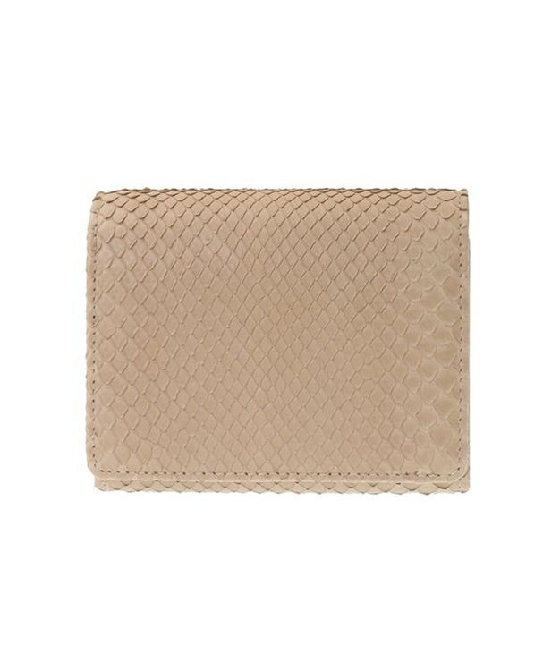 genten グレースパイソン 2つ折り財布 ベージュ