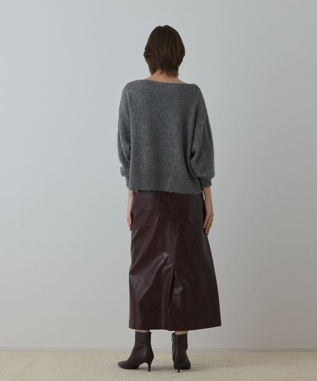 GRACE CONTINENTAL グリッターニットトップ グレー